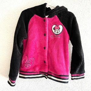 DISNEY Minnie Mouse pink varsity fleece jacket -5